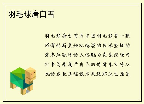 羽毛球唐白雪